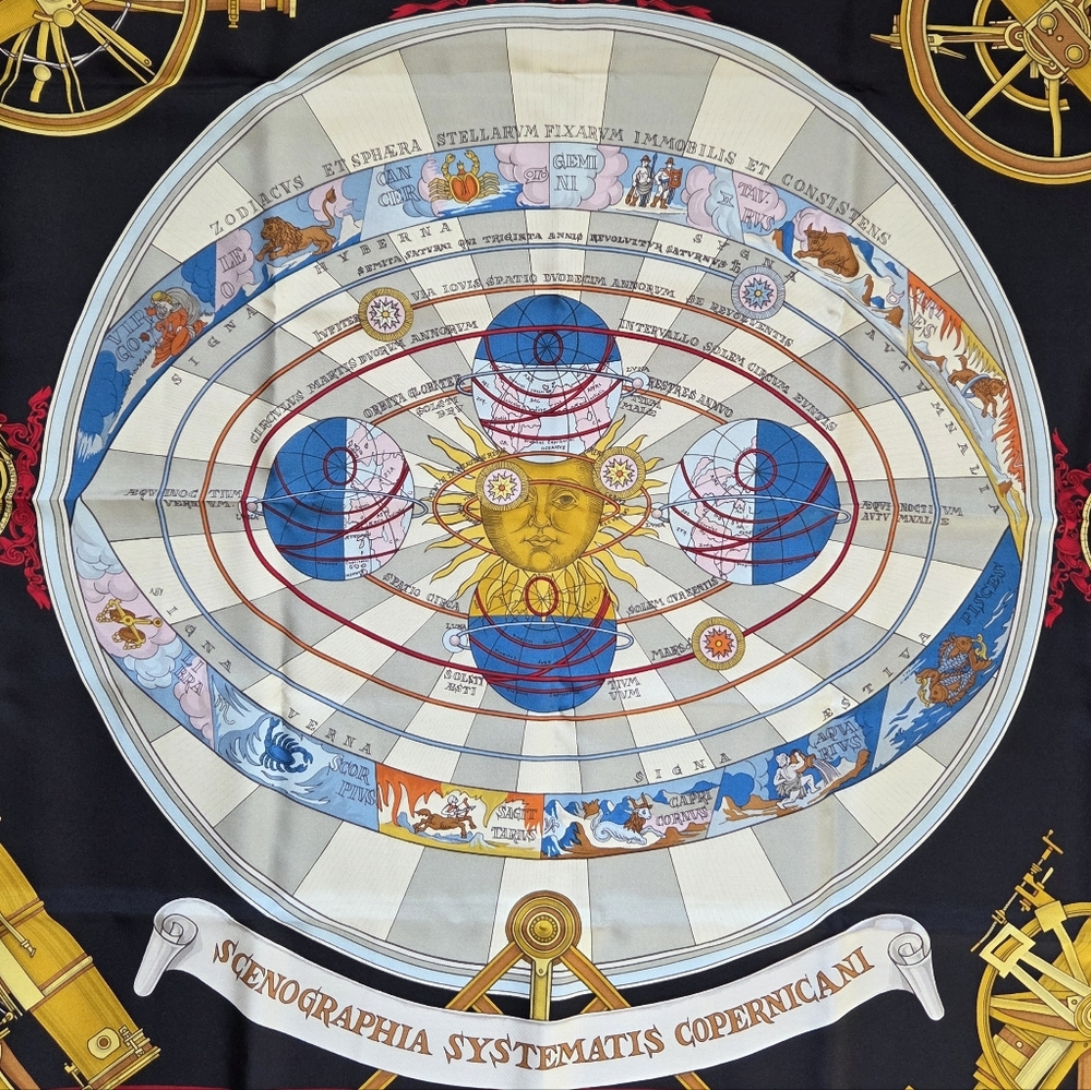 Gucci Vintage Zodiac Silk Scarf Carré 34" Astrology Made in Italy - Picture 10 of 16